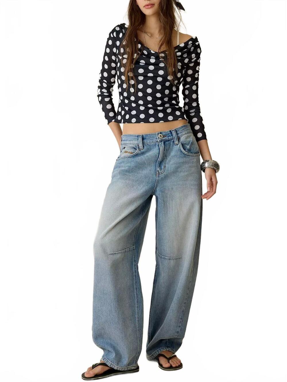 UO BDG Logan Buckle Baggy Barrel Jeans Urban Outfitters NWT Dallas Denim Rims 33